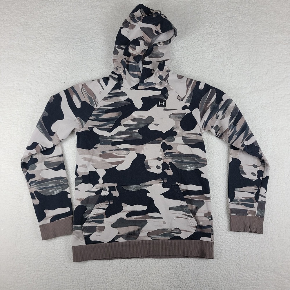 Under Armour Hoodie Boys YXL Black Brown Gray Camo‎ Loose Sweater Activewear